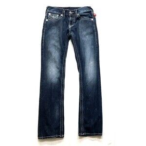 TRUE RELIGION Jeans Women 29x33 "Billie Big T" Natural Straight Blue